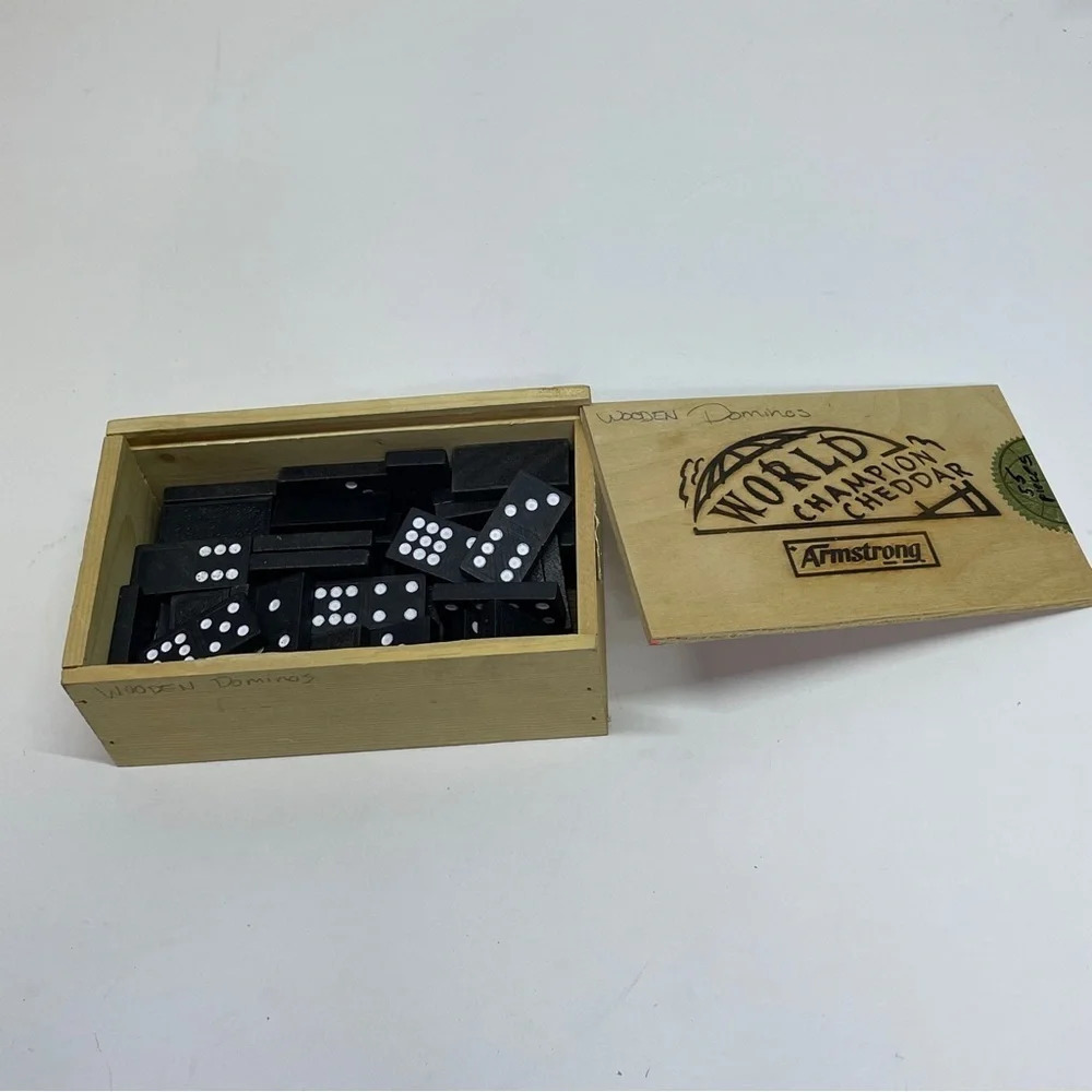 55 pieces of vintage wood dominos